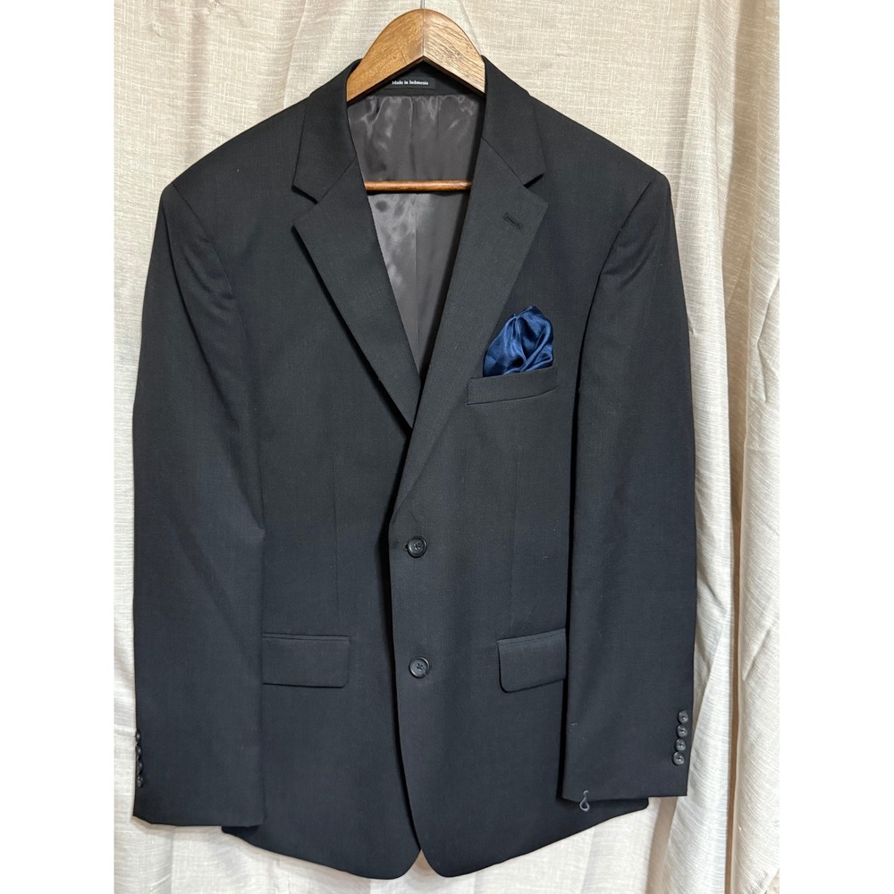 Pronto Uomo Platinum Men's 42 Regular Black 100% Wool Suit Jacket Blazer